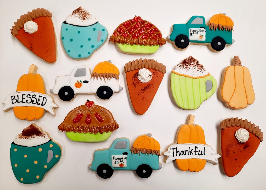 Fall-themed sugar cookies