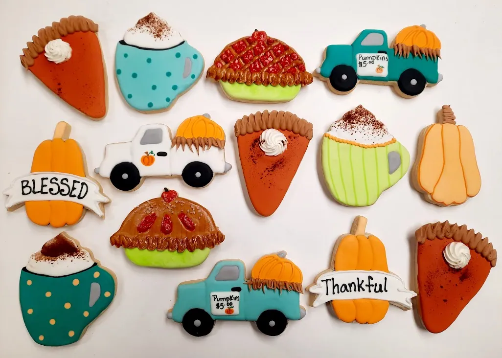 Fall-themed sugar cookies