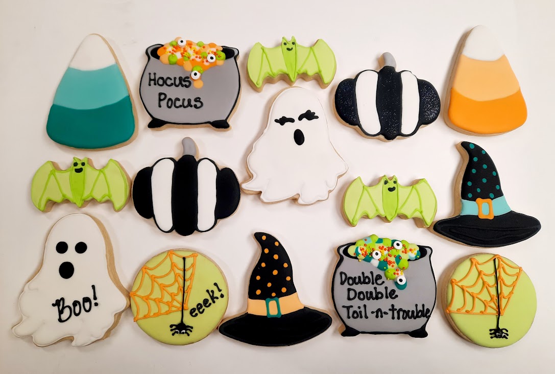 Halloween decorated sugar cookies