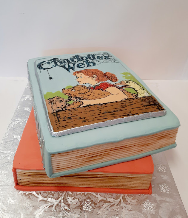 Stack of books cake