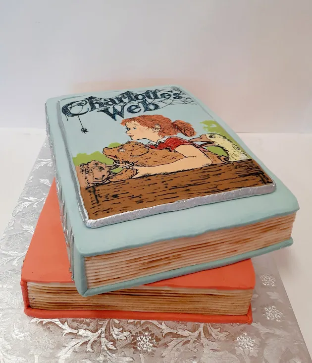 Stack of books cake
